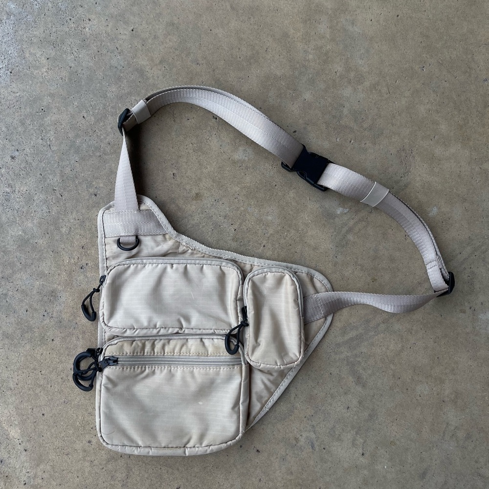 Zara Men’s Crossbody Tan Bag With Multiple Pockets And Storage